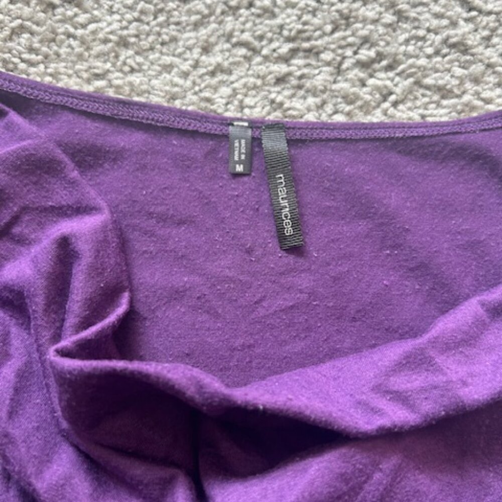 Women's Purple Ruched Shirt - Picture 2 of 3